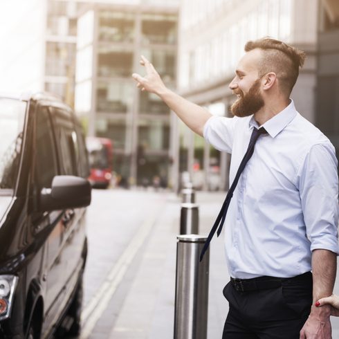 Man getting Taxi